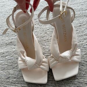 Stuart Weitzman Ivory Strappy Heels, size 7